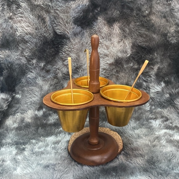 Vintage Relish Server with Brown and Gold Finish - Picture 5 of 16